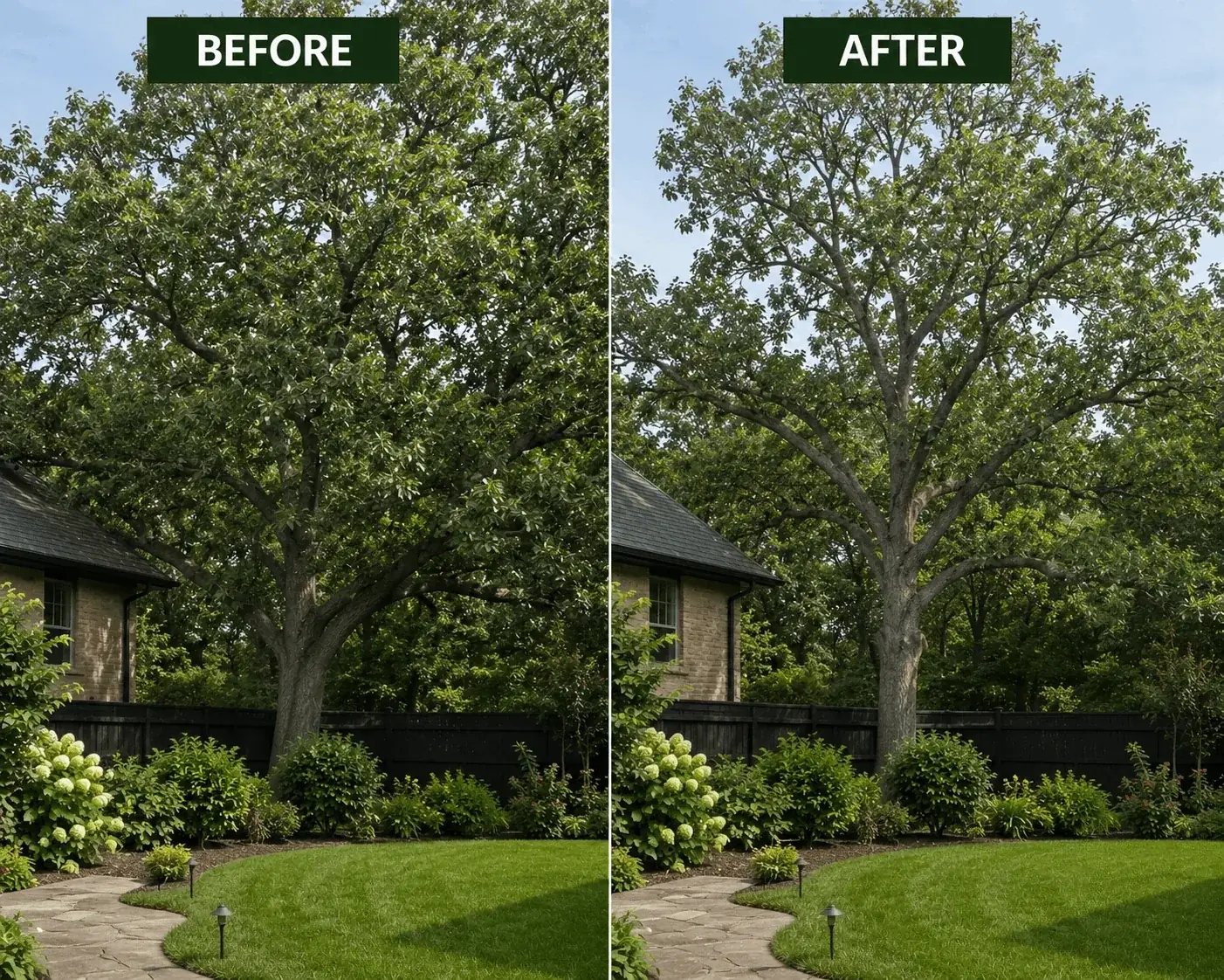Before and After Yard Clearing